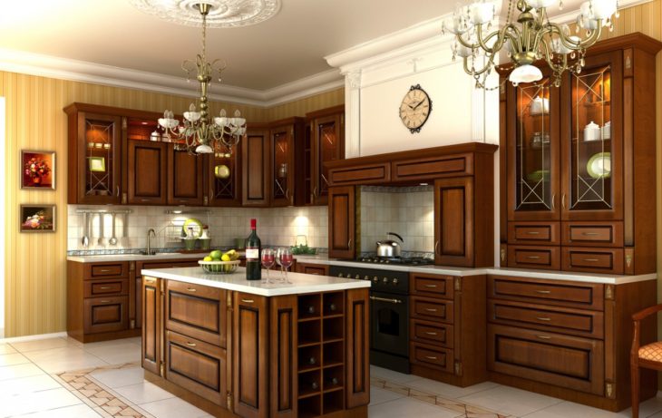 дизайн кухни из массива